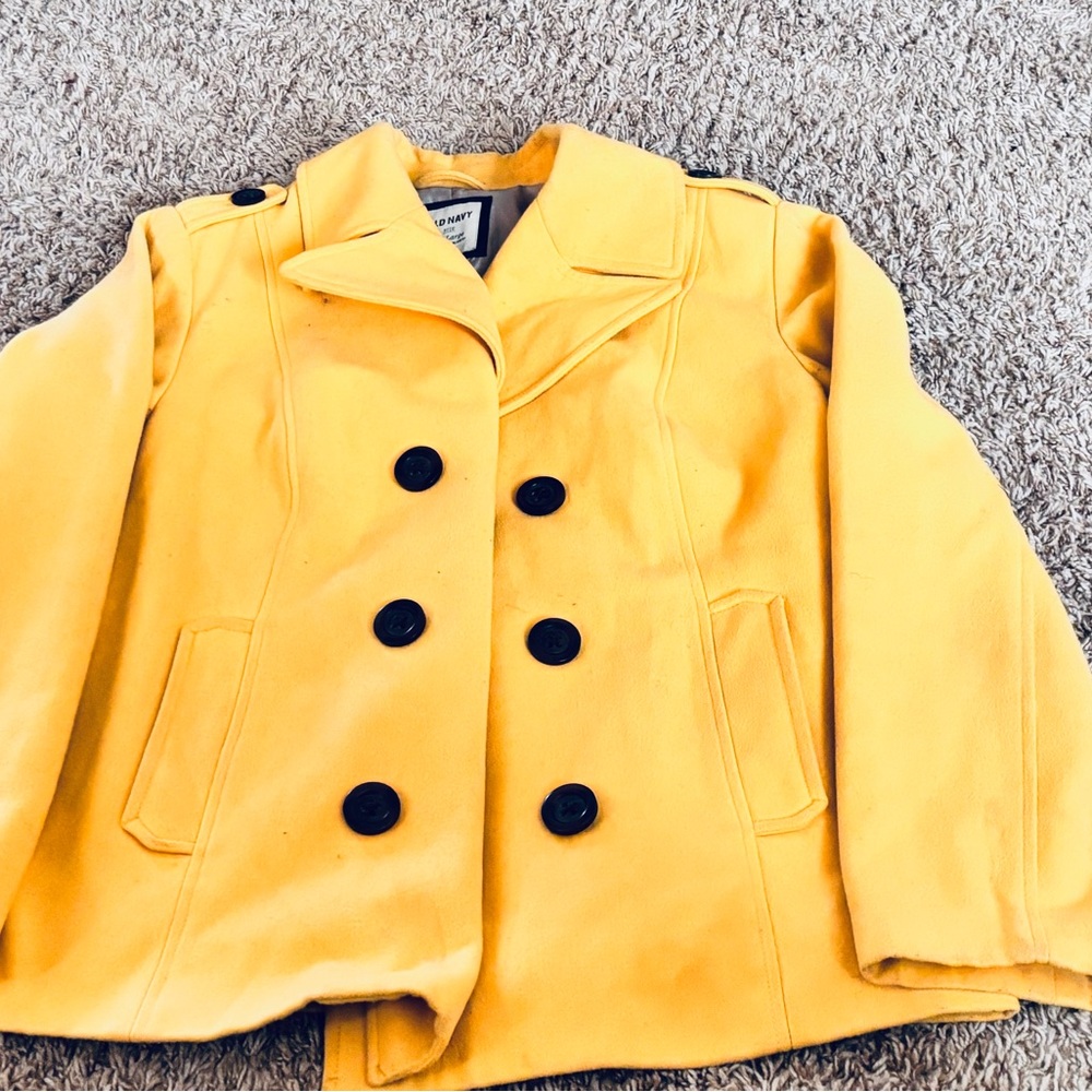 Old Navy Yellow Coat with Gray Lining